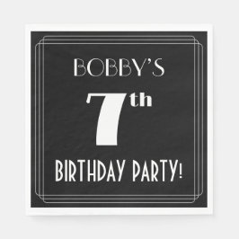 Art Deco zie 7th Birthday Party met aangepaste naa Servet