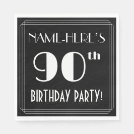 Art Deco zie 90th Birthday Party met aangepaste na Servet