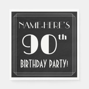 Art Deco zie 90th Birthday Party met aangepaste na Servet