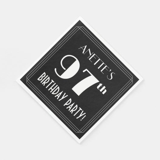 Art Deco zie 97th Birthday Party met aangepaste na Servet (Hoek)