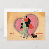 Art Deco ~  zijn mijn Valentijn Feestdagenkaart (Voorkant / Achterkant)