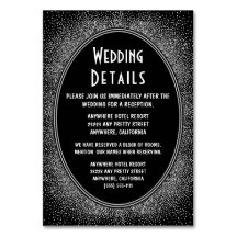 Art Deco Zilver Bruiloft Receptie Invoegen Kaarten