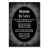 Art Deco Zilver Bruiloft Receptie Invoegen Kaarten (Voorkant)