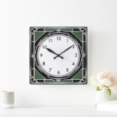 Art Deco Zilver Vierkante Klok (Huis)
