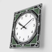 Art Deco Zilver Vierkante Klok (Hoek)