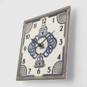 Art Deco Zilver Vierkante Klok (Hoek)