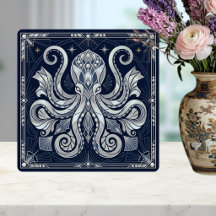 Art Deco Zilveren Octopus Mandala Kraken