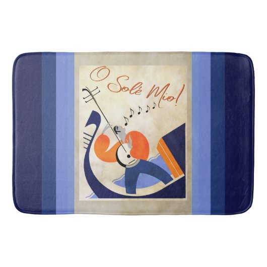 Art Deco zingende gondelier O Sole Mio Badmat (Voorkant)