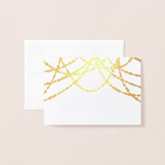 Art Deco Zitplaatsen Kaart Gold String Lights (Met envelop)