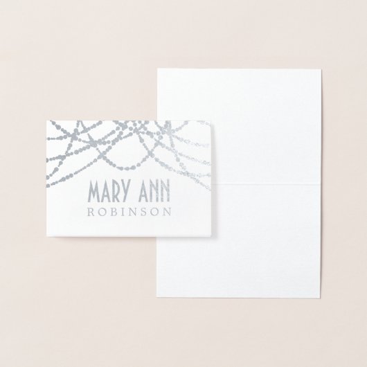 Art Deco Zitplaatsen Plaats Kaart Zilveren String (Display)