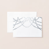 Art Deco Zitplaatsen Plaats Kaart Zilveren String  (Met envelop)