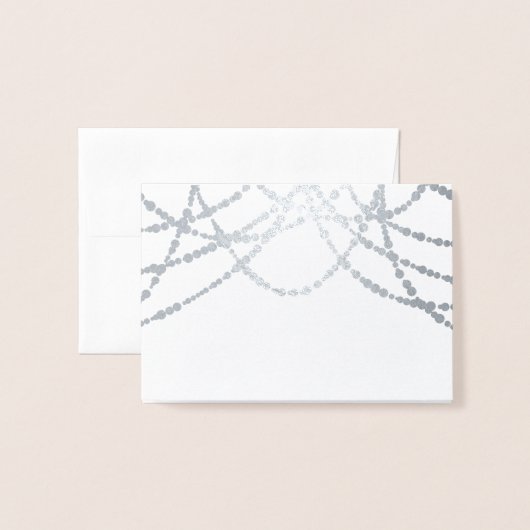 Art Deco Zitplaatsen Plaats Kaart Zilveren String  (Met envelop)