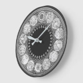 Art Deco Zodiac Signs | Zilvergrijs Grote Klok (Hoek)