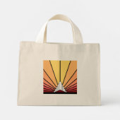 Art deco zon bij zonsopgang Canvas tas (Achterkant)