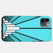 Art deco zon in aqua Case-Mate iPhone case (Achterkant (horizontaal))