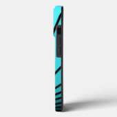 Art deco zon in aqua Case-Mate iPhone case (Achterkant / Links)