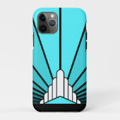 Art deco zon in aqua Case-Mate iPhone case (Achterkant)