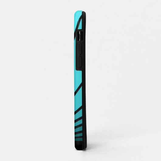 Art deco zon in aqua Case-Mate iPhone case (Achterkant/links)