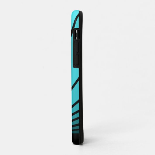 Art deco zon in aqua Case-Mate iPhone case (Achterkant/links)