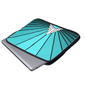Art deco zon in aqua Electronics Bag Laptop Sleeve (Voorkant onderkant)