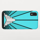 Art deco zon in aqua iPhone / iPad case (Achterkant (horizontaal))
