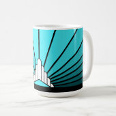 Art deco zon in aqua Mok (Voorkant rechts)