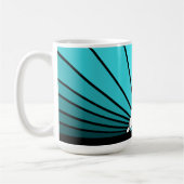 Art deco zon in aqua Mok (Links)