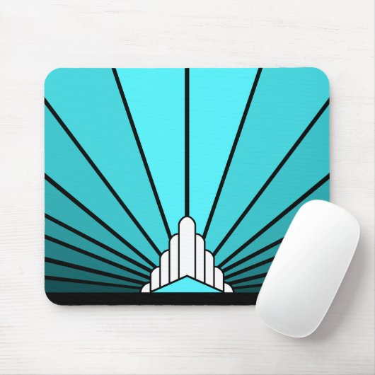 Art deco zon in aqua muismat (Met muis)