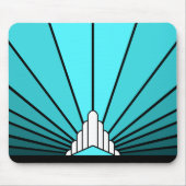 Art deco zon in aqua muismat (Voorkant)