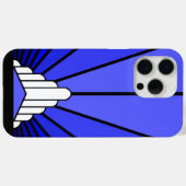 Art deco zon in blauw Case-Mate iPhone case (Achterkant (horizontaal))