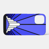 Art deco zon in blauw Case-Mate iPhone case (Achterkant (horizontaal))