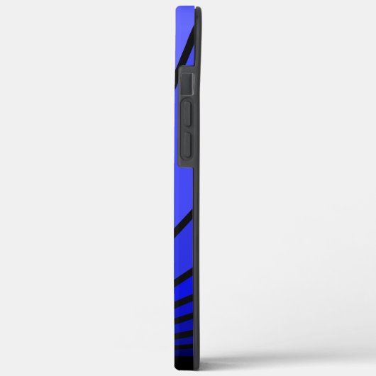 Art deco zon in blauw Case-Mate iPhone case (Achterkant / Links)