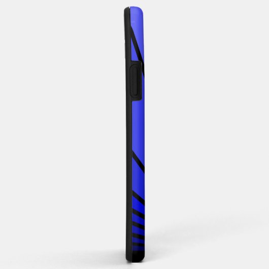 Art deco zon in blauw Case-Mate iPhone case (Achterkant/rechts)