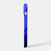 Art deco zon in blauw iPhone 15 case (Linkerkant)