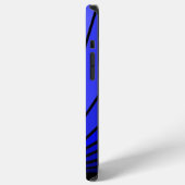 Art deco zon in blauw iPhone hoesje (Linkerkant)