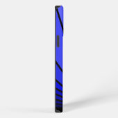 Art deco zon in blauw iPhone hoesje (Rechterkant)