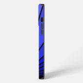 Art deco zon in blauw iPhone hoesje (Linkerkant)