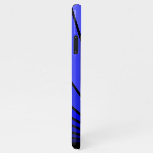 Art deco zon in blauw iPhone hoesje (Rechterkant)