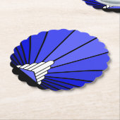 Art deco zon in blauw kartonnen onderzetters (Gekanteld)
