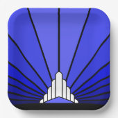 Art deco zon in blauw Papieren Bord (Voorkant)