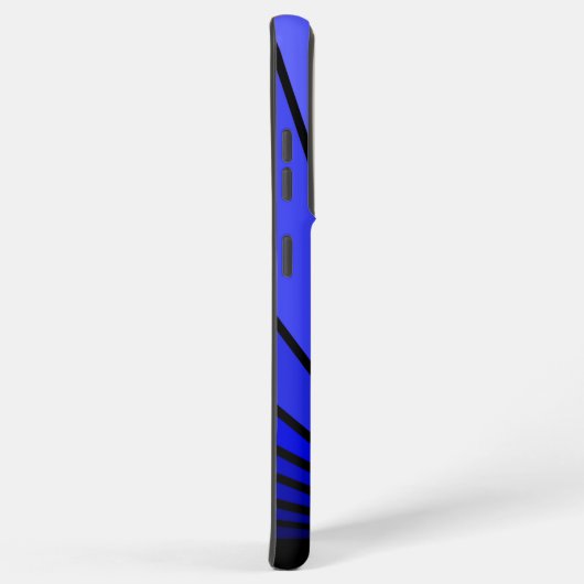 Art deco zon in blauw samsung galaxy hoesje (Rechterkant)