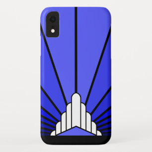 Art deco zon in blauwe iPhone / iPad hoesje