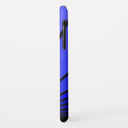 Art deco zon in blauwe iPhone / iPad hoesje (Achterkant/links)