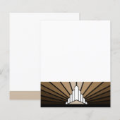 Art deco zon in bruin papier blad (Voorkant / Achterkant)