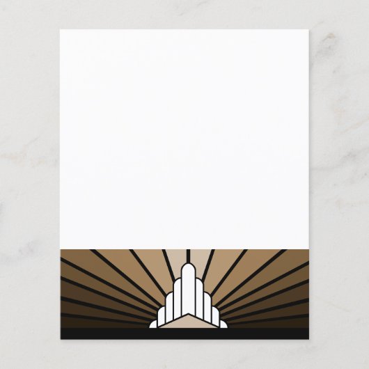 Art deco zon in bruin papier blad (Voorkant)