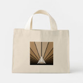 Art deco zon in bruine Canvas tas (Achterkant)