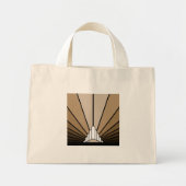Art deco zon in bruine Canvas tas (Voorkant)