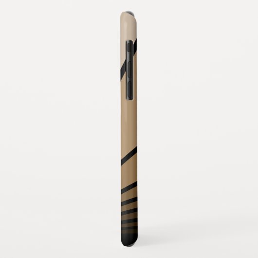 Art deco zon in bruine iPhone / iPad hoesje (Achterkant/links)