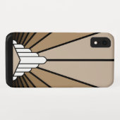 Art deco zon in bruine iPhone / iPad hoesje (Achterkant (horizontaal))