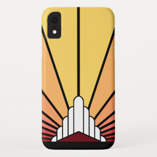 Art deco zon in dageraad iPhone / iPad hoesje